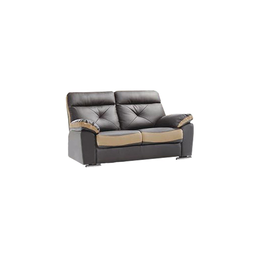 Mondrey 2/3 Seater Faux Leather Sofa In Grey/ Beige-Furnituremart.sg