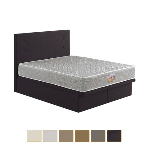 Image of Nivie Series Leather Storage Divan Beige In Single, Super Single, Queen, and King Size