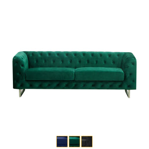Nottingham Chesterfield 1/2/3 Seater Velvet Fabric Sofa In 3 Colours