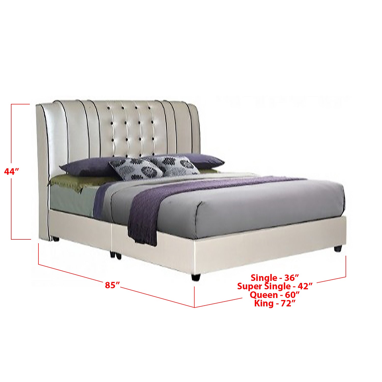 Furnituremart Nova bed frame with leather headboard