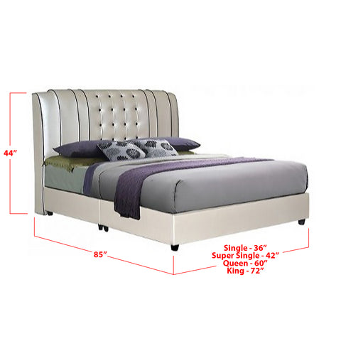 Image of Furnituremart Nova bed frame with leather headboard
