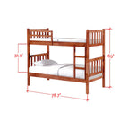 Oliver Wooden Double Decker Bed Frame 3 Colors In Single Size-Bed Frame-Furnituremart.sg