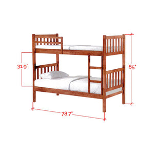 Oliver Wooden Double Decker Bed Frame 3 Colors In Single Size-Bed Frame-Furnituremart.sg