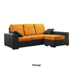 Obi 3 Seater Fabric Sofa with Chaise In 10 Colours-Sofa-Furnituremart.sg