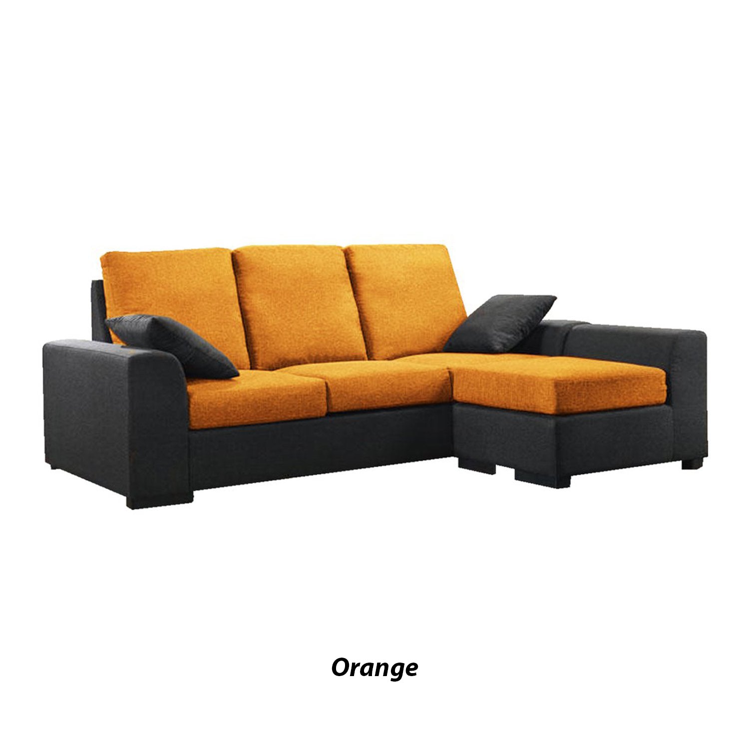 Obi 3 Seater Fabric Sofa with Chaise In 10 Colours-Sofa-Furnituremart.sg