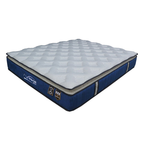 Image of OrthoCoil Relaxation Pocketed Spring Mattress with Latex Topper Blue In Single, Super Single, Queen and King Size-Mattress-Furnituremart.sg
