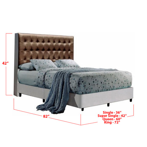 Image of Furnituremart Ozzie wood and leather bed frame