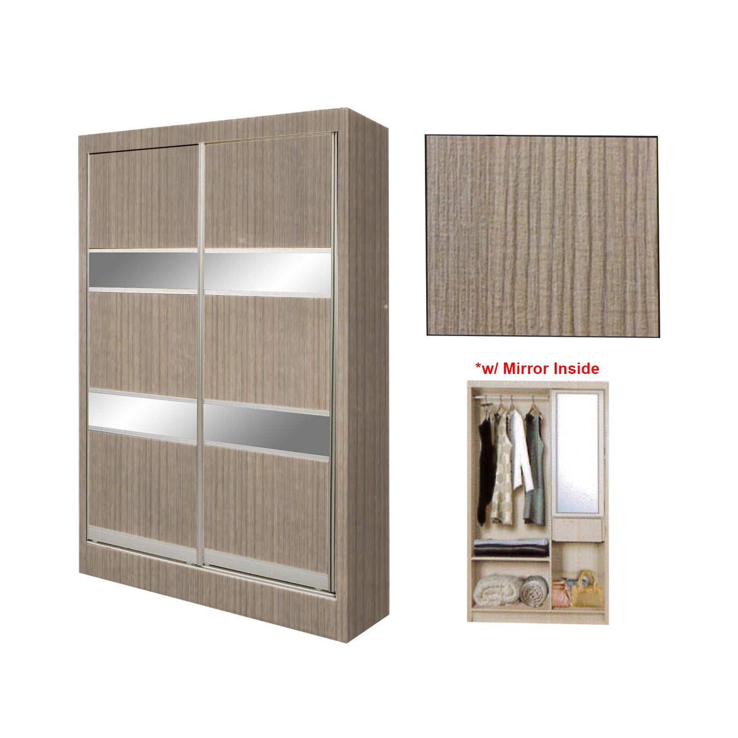 Selah Series 3 2-Door Sliding Door Wardrobe