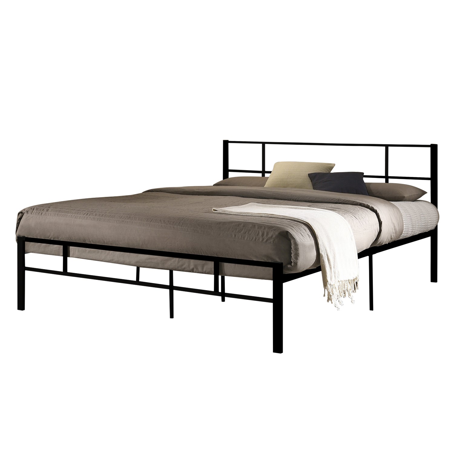 Gina Metal Bed Frame in White And Black Colors - All Sizes Available