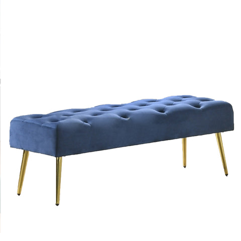 Image of Eliza Bench/Chair / Royale Blue Velvet Fabric / Wooden Base with the High Density Foam