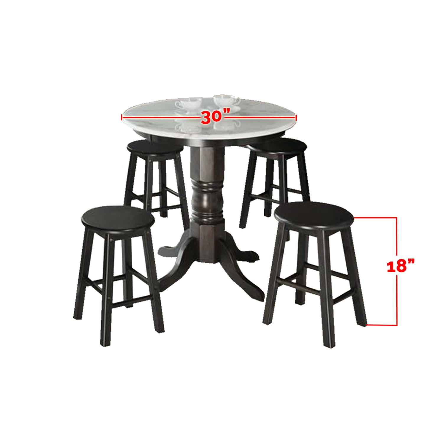 Furnituremart Reigh Series marble table set