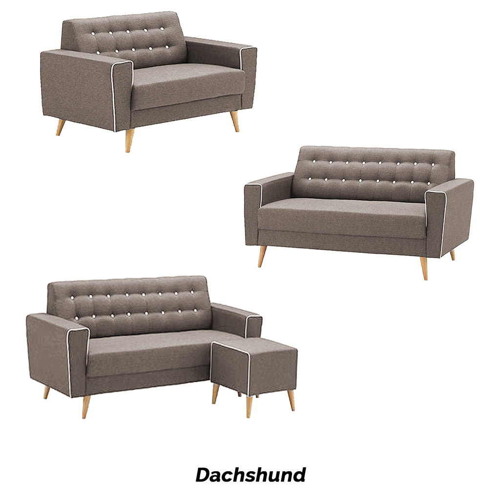 Rosy 1/2/3 Seater Fabric Sofa with Stool In 9 Colours-Furnituremart.sg