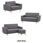 Rosy 1/2/3 Seater Fabric Sofa with Stool In 9 Colours-Furnituremart.sg
