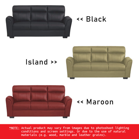 Roul 1/ 2/ 3 Seater Half Genuine Cowhide Leather Sofa in 6 Colours-Recliner Sofa/ Armchair-Furnituremart.sg