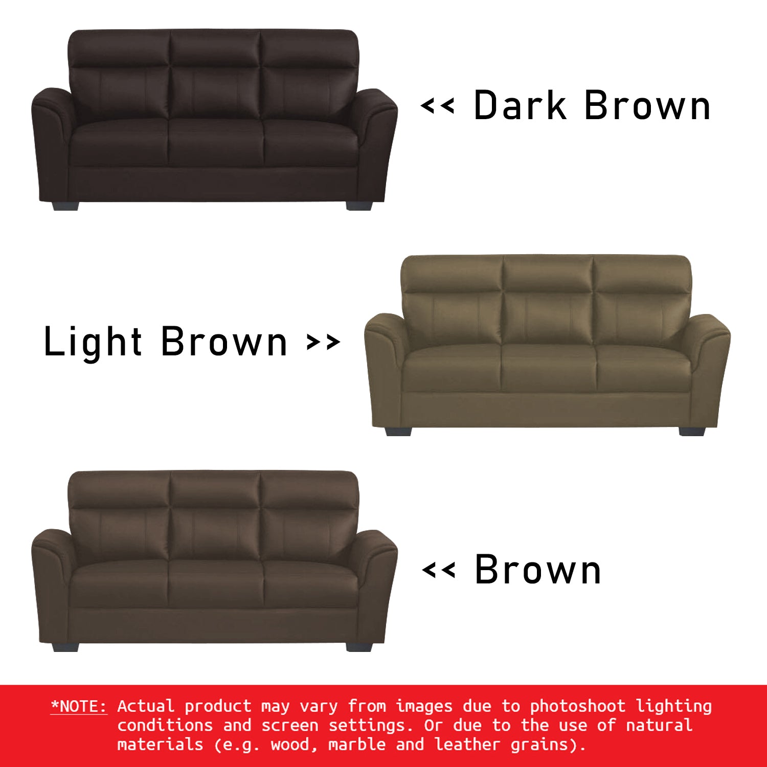 Roul 1/ 2/ 3 Seater Half Genuine Cowhide Leather Sofa in 6 Colours-Recliner Sofa/ Armchair-Furnituremart.sg