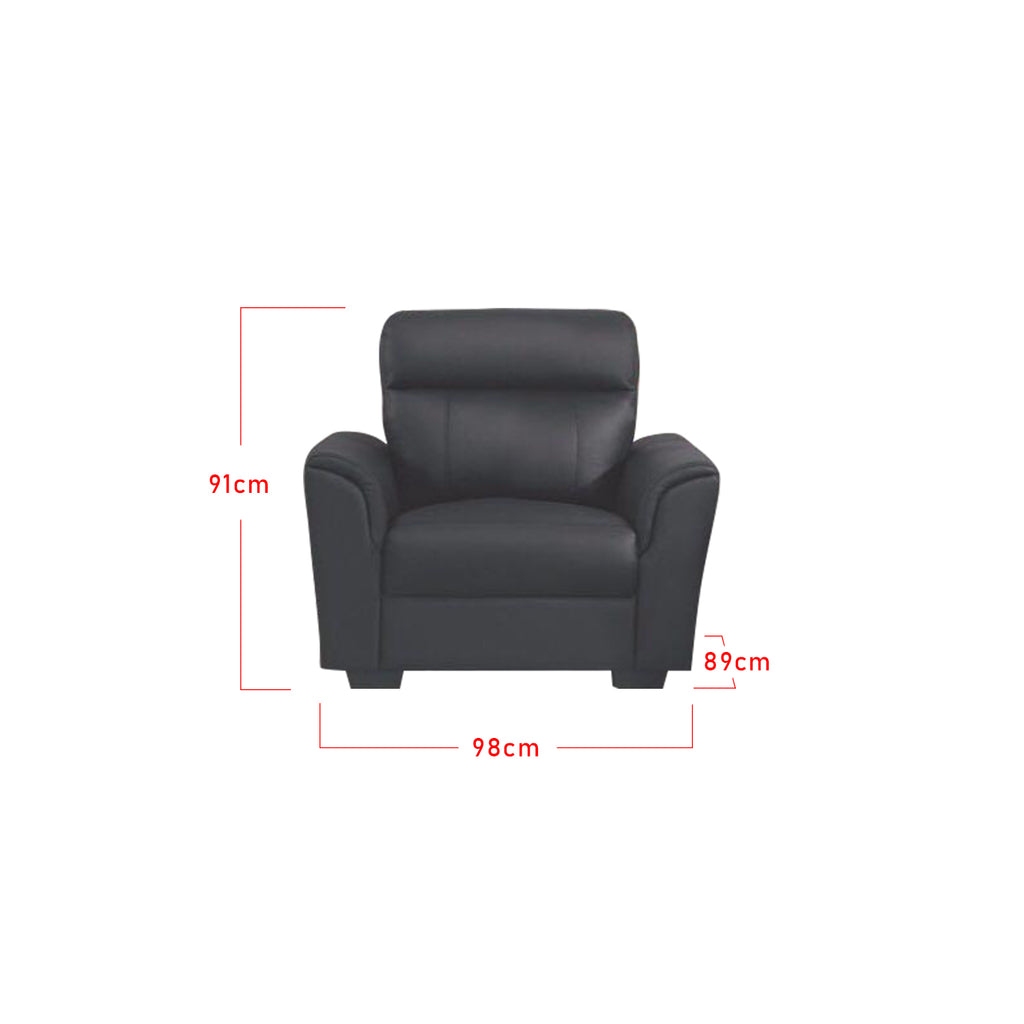 Roul 1/ 2/ 3 Seater Half Genuine Cowhide Leather Sofa in 6 Colours-Recliner Sofa/ Armchair-Furnituremart.sg