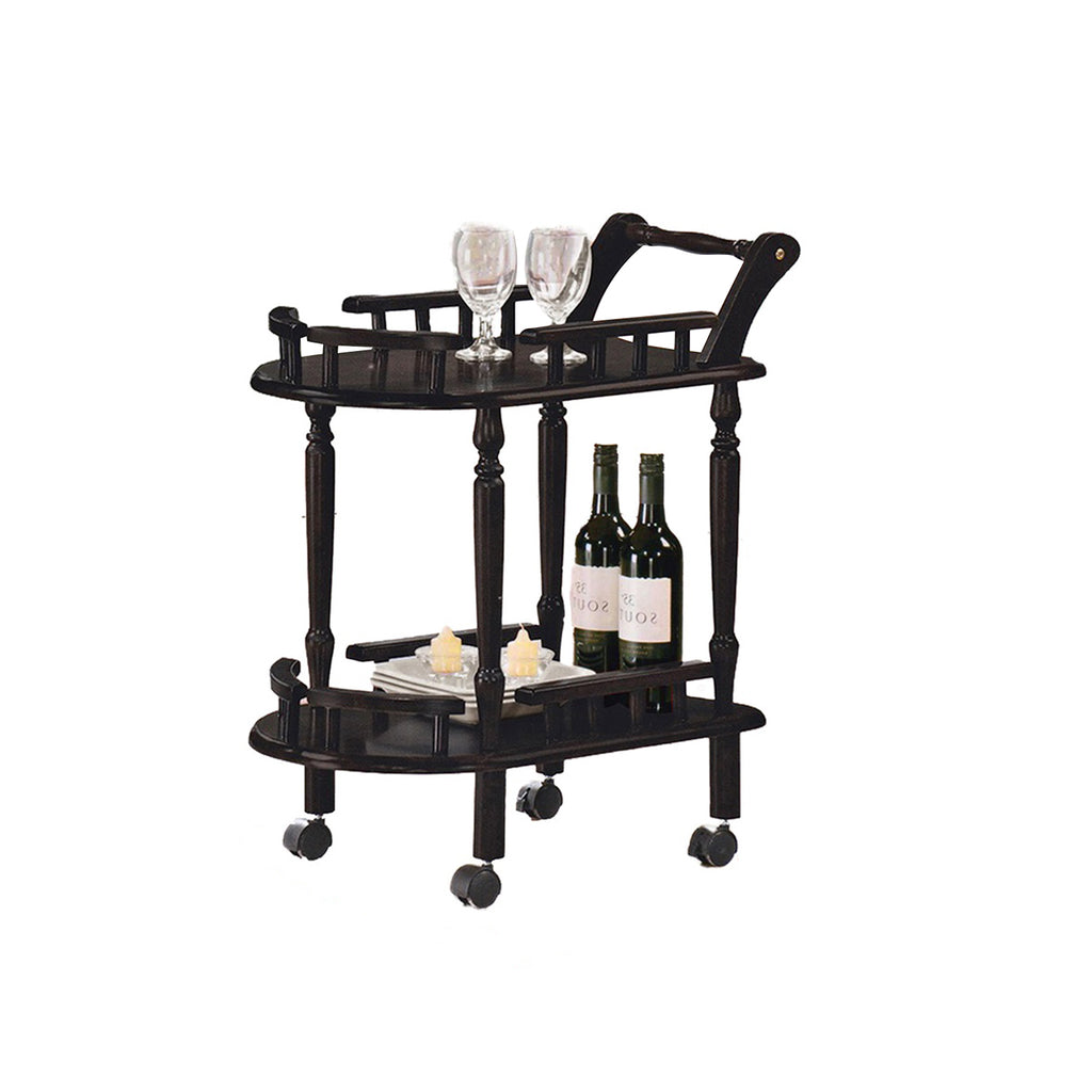 Classic Elegant Heavy Duty Dining/Kitchen Trolley Cart in Wooden Wenge