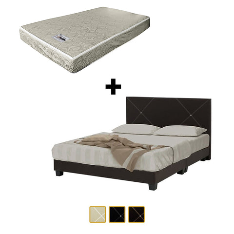 Image of Sabrina Bed Frame + 6 inch HD Foam Mattress In Single, Super Single, Queen, and King Size