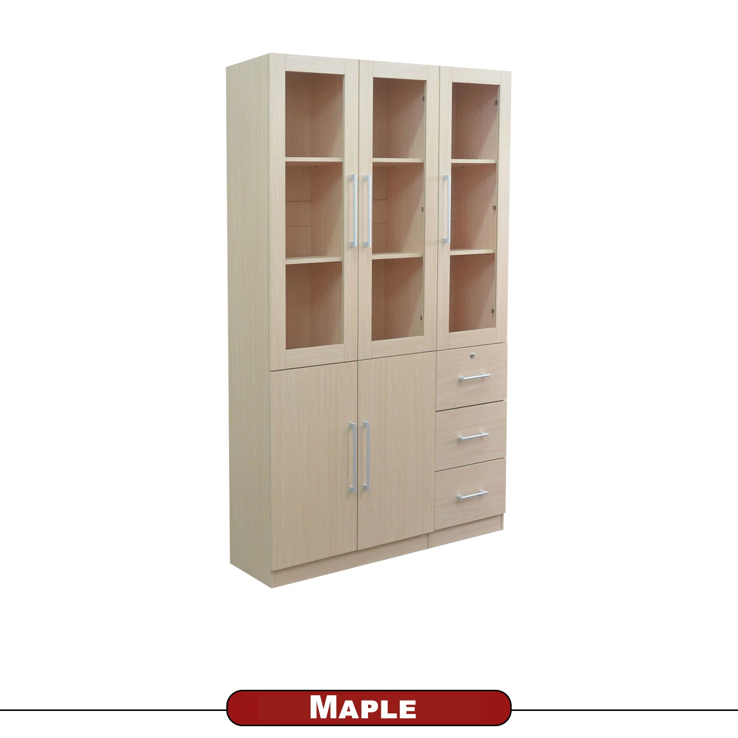 Darra Series 10 Bookshelf With Glass Doors In 3 Colors