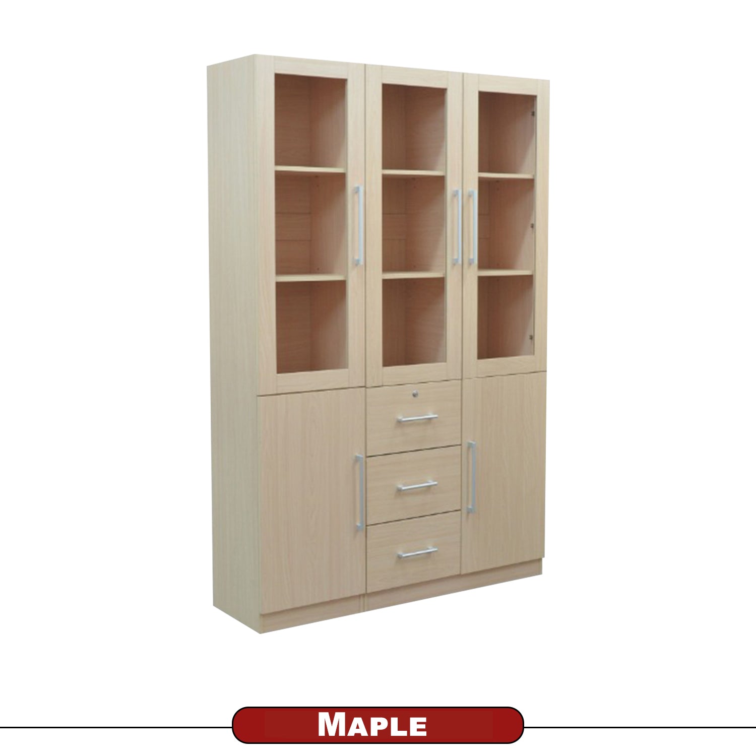 Darra Series 11 Bookshelf Cabinet With Glass Doors In 3 Colors