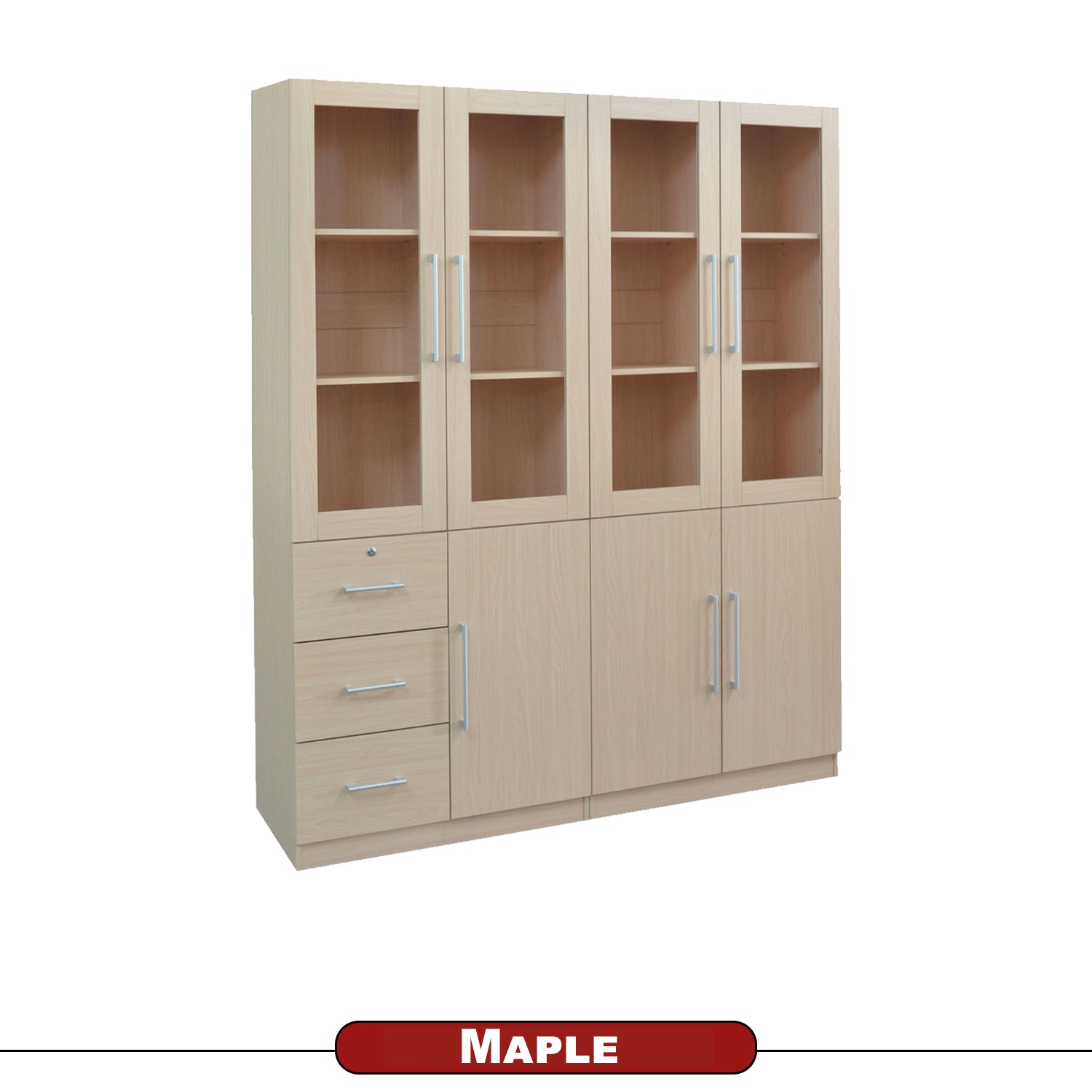 Darra Series 12 Bookshelf With Glass Doors In 3 Colors