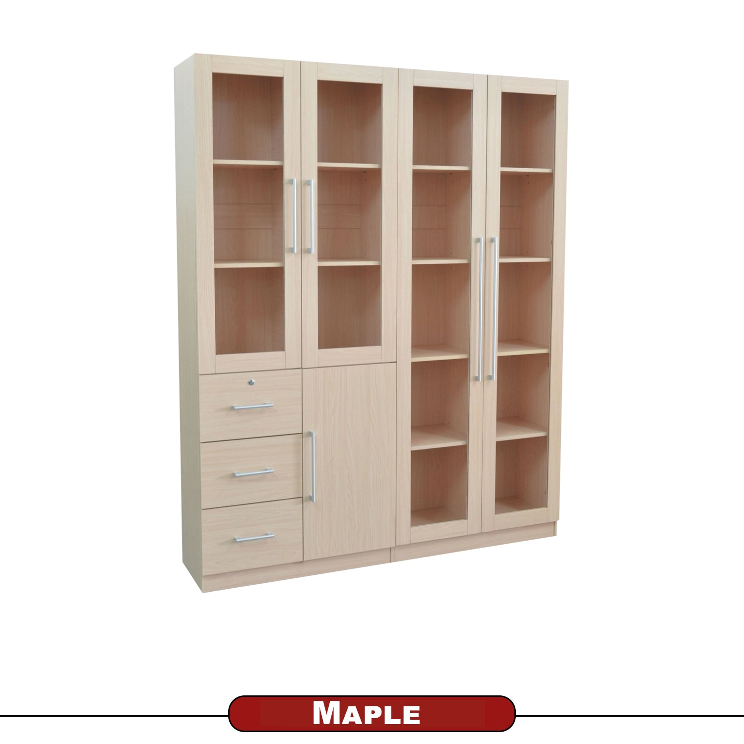 Darra Series 3 Bookshelf With Glass Doors In 3 Colors