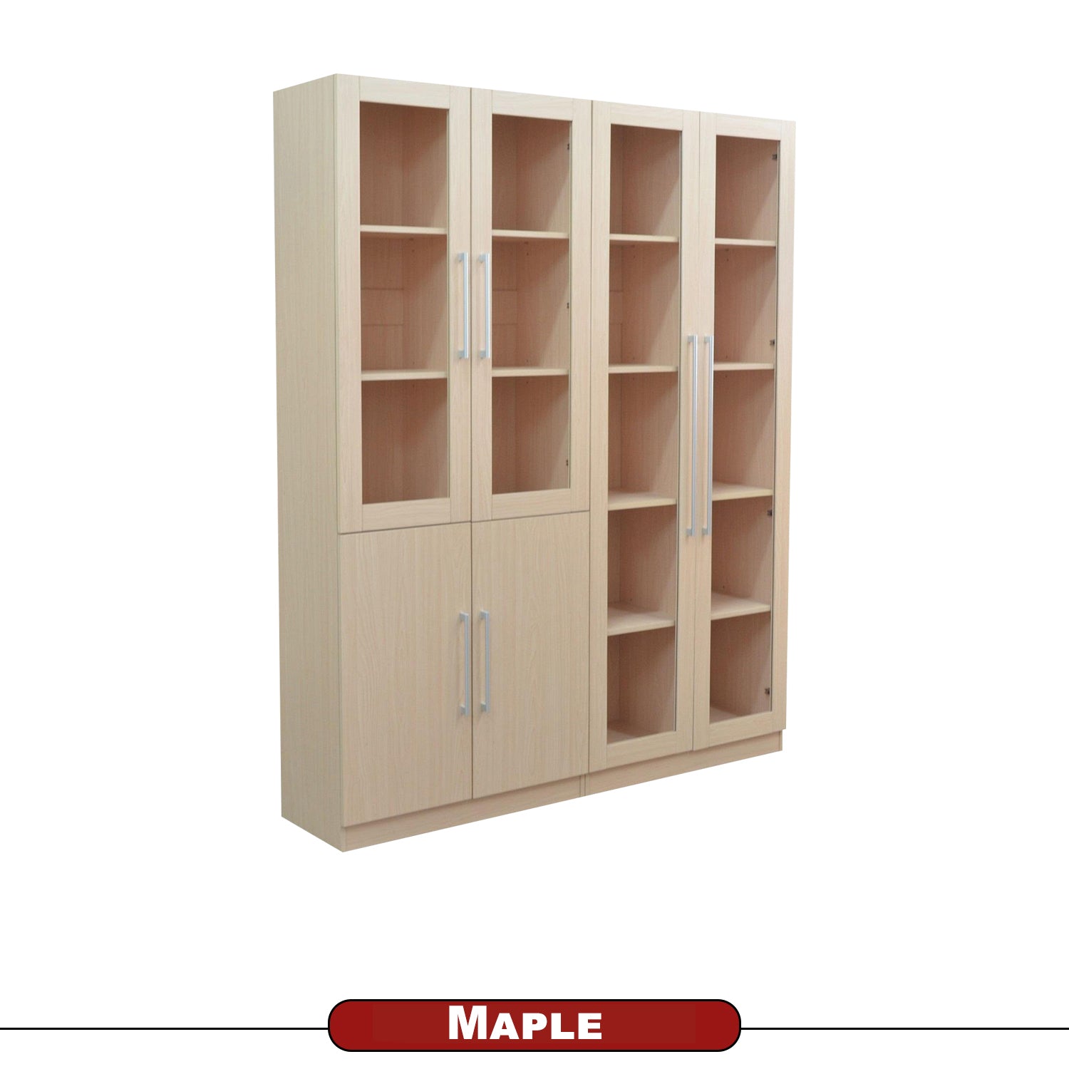 Darra Series 4 Bookshelf With Glass Doors In 3 Colors