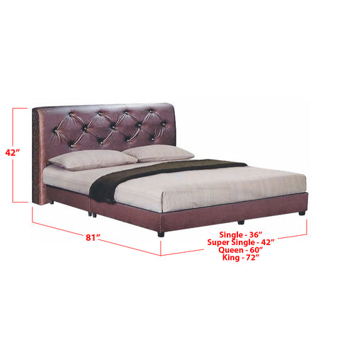 Image of Furnituremart Shae low leather bed frame