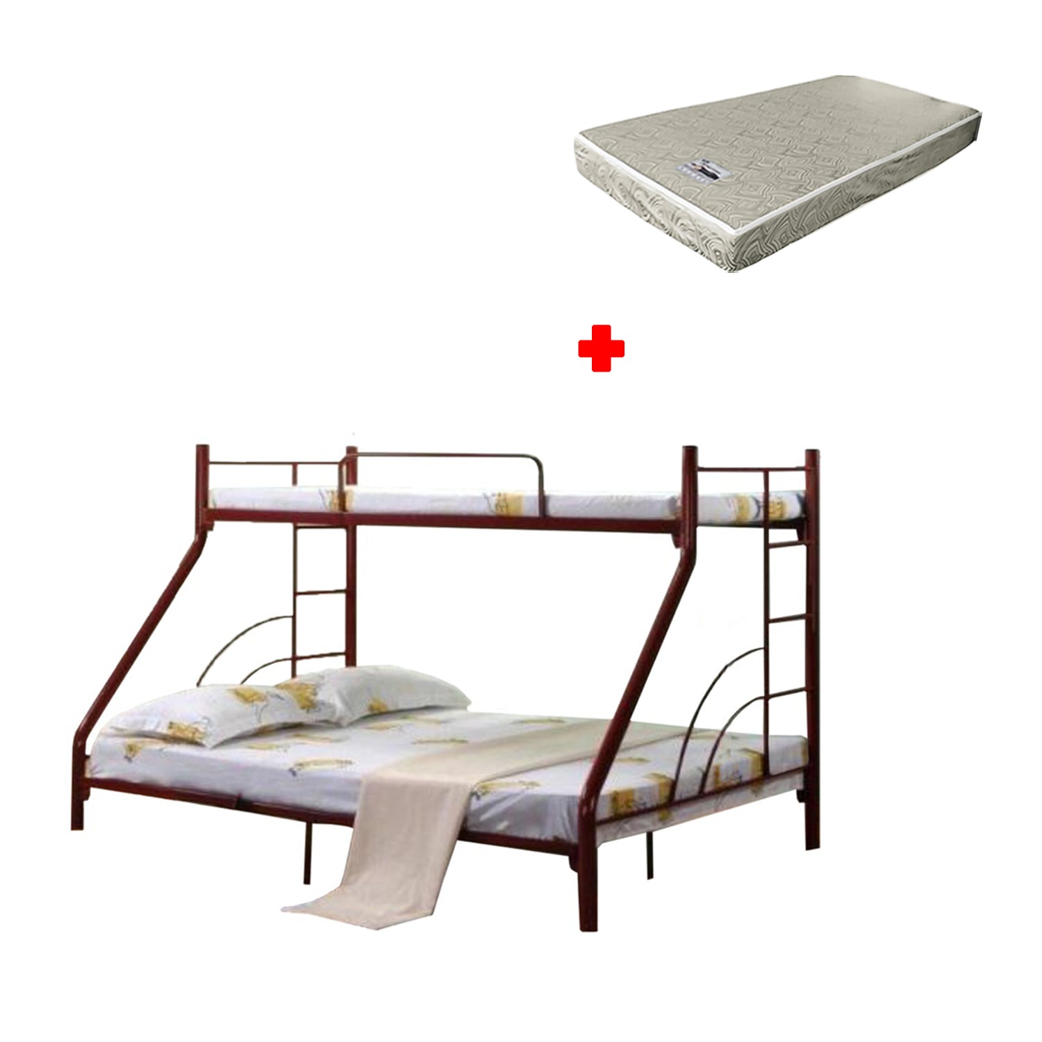 Devon Metal Double Decker Bed Frame with Optional Mattress Add On