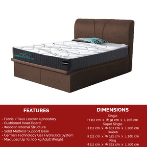 Katrina Storage Bed Frame SBD16 + 7" Bonnell Spring/ 10" Pocket Spring Mattress Package- All Sizes Available