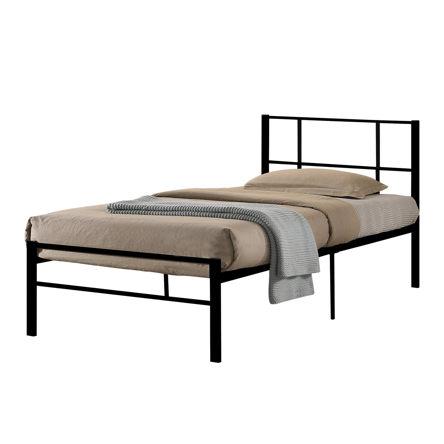 Gina Metal Bed Frame in White And Black Colors - All Sizes Available