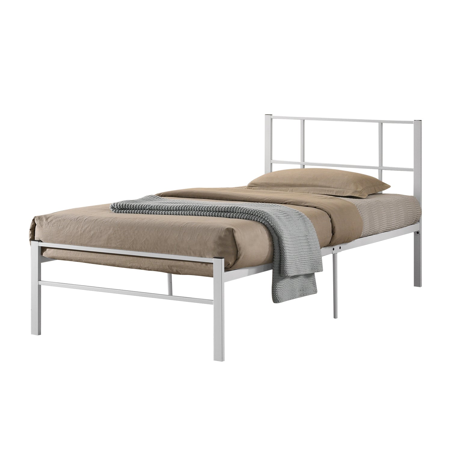 Gina Metal Bed Frame in White And Black Colors - All Sizes Available