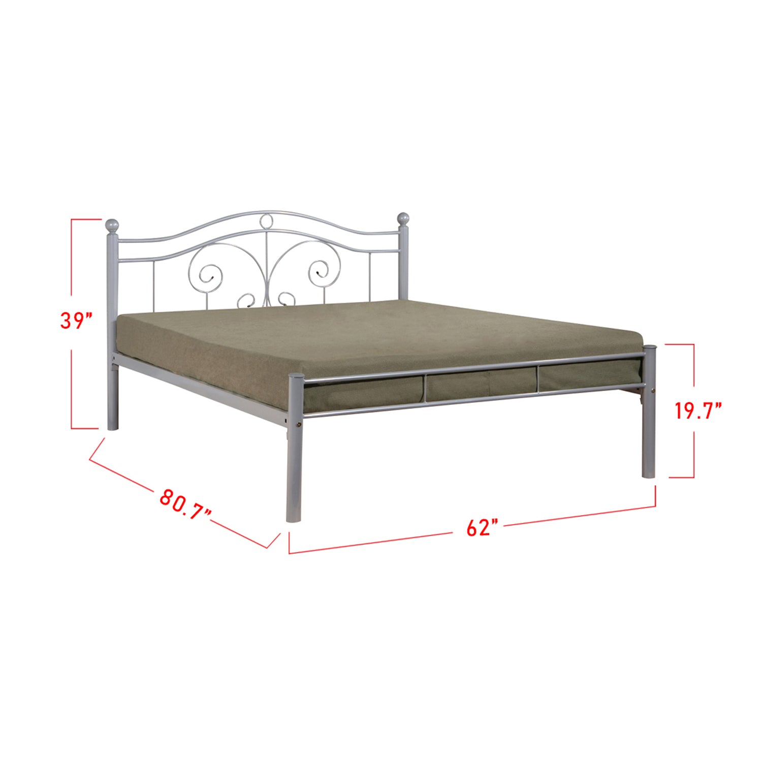 Furnituremart Suzana Series queen size metal bed frame