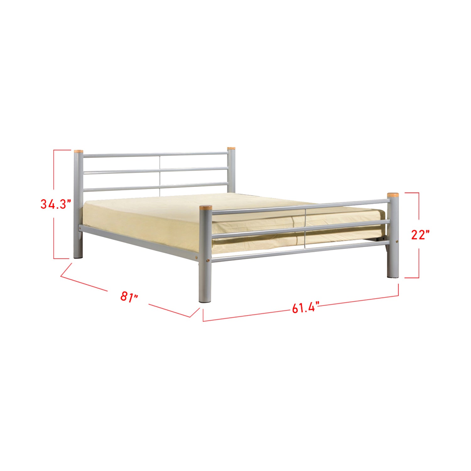 Furnituremart Suzana Series white bed frame