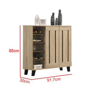 Peony Shoe Cabinet With 5 Layer Shelves/ Open Storage In Natural