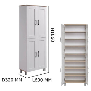 HEMNES 4 Doors Shoe Cabinet / Multi Function Shoe Rack / Strong Construction Laminate Wood