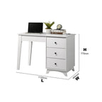 Nicole Writing Study Computer Table with USB Charging Port in White Colour