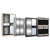 Vergel Glass Sliding Bedroom Modular Wardrobe In White Wash, Brown, and Black-Wardrobe-Furnituremart.sg