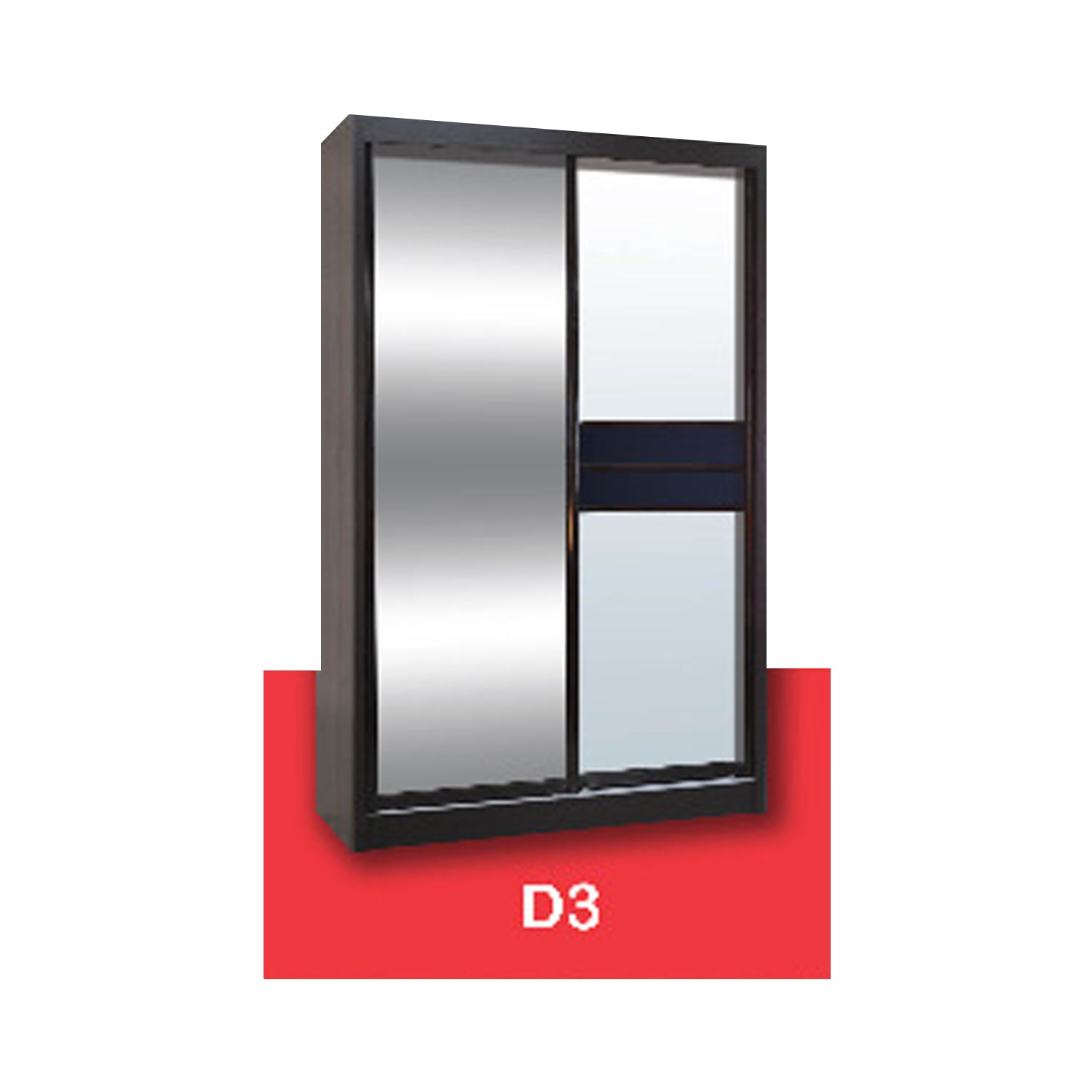 Vergel Glass Sliding Bedroom Modular Wardrobe In White Wash, Brown, and Black-Wardrobe-Furnituremart.sg