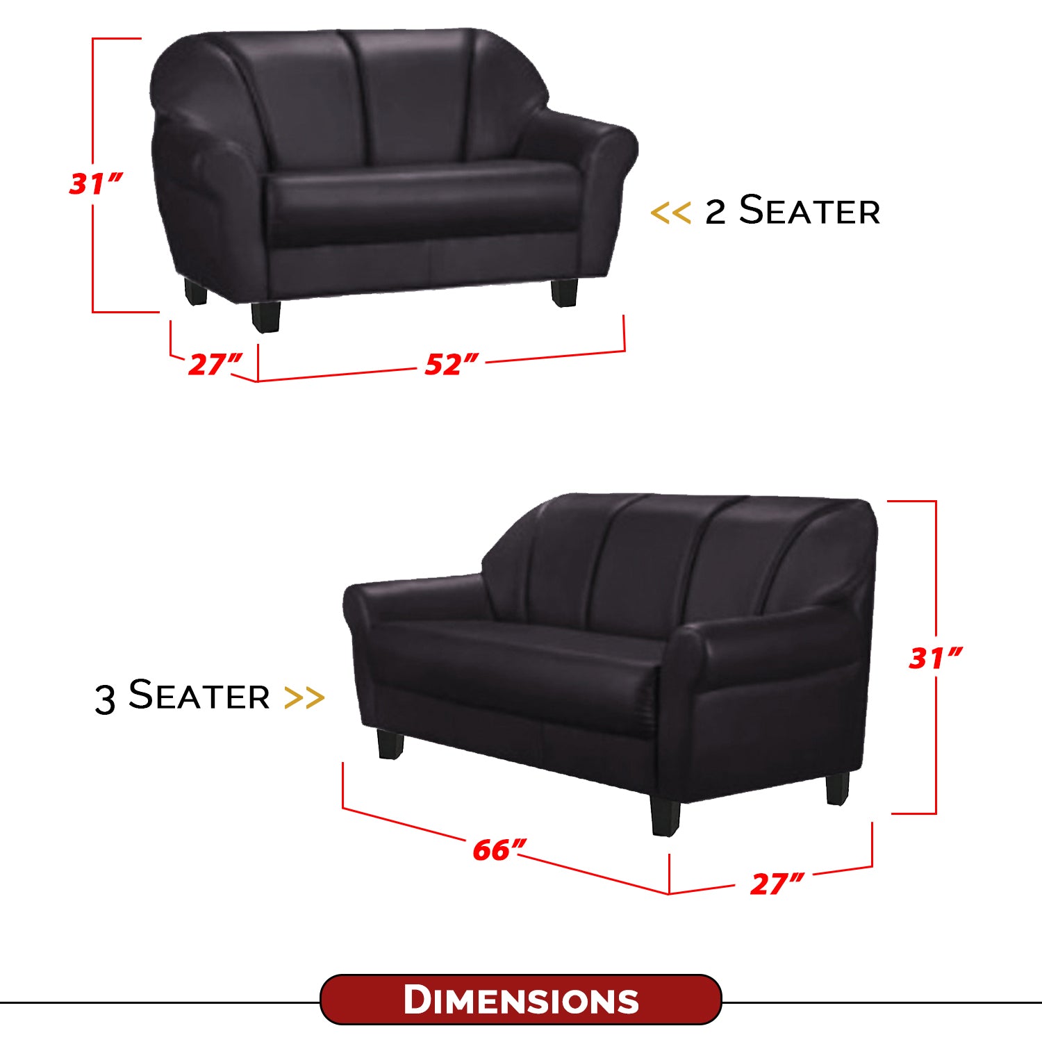 Viola 2/3 Seater Leather Sofa In 6 Colours