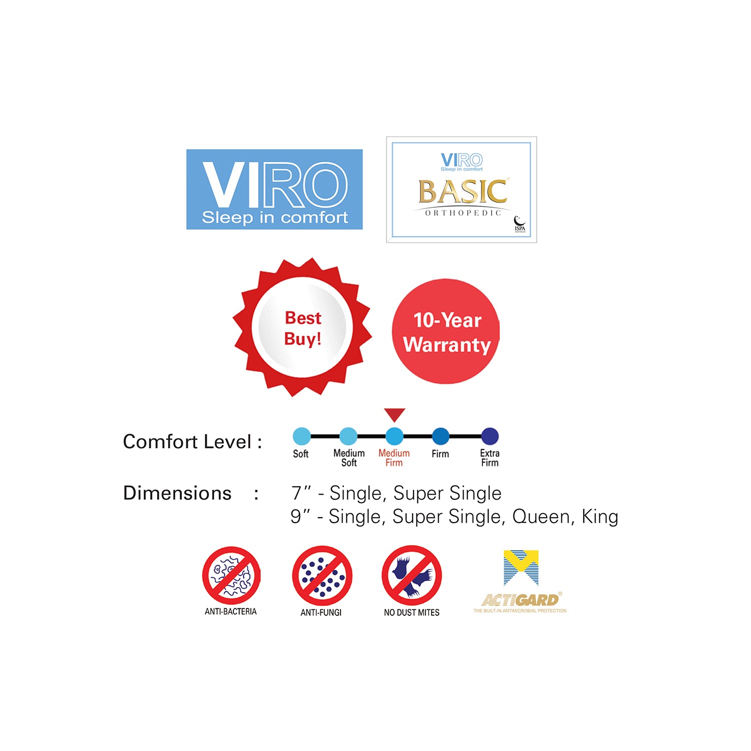 Viro Basic single spring mattress