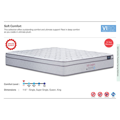 Image of Viro Soft Comfort pocket spring foam mattress