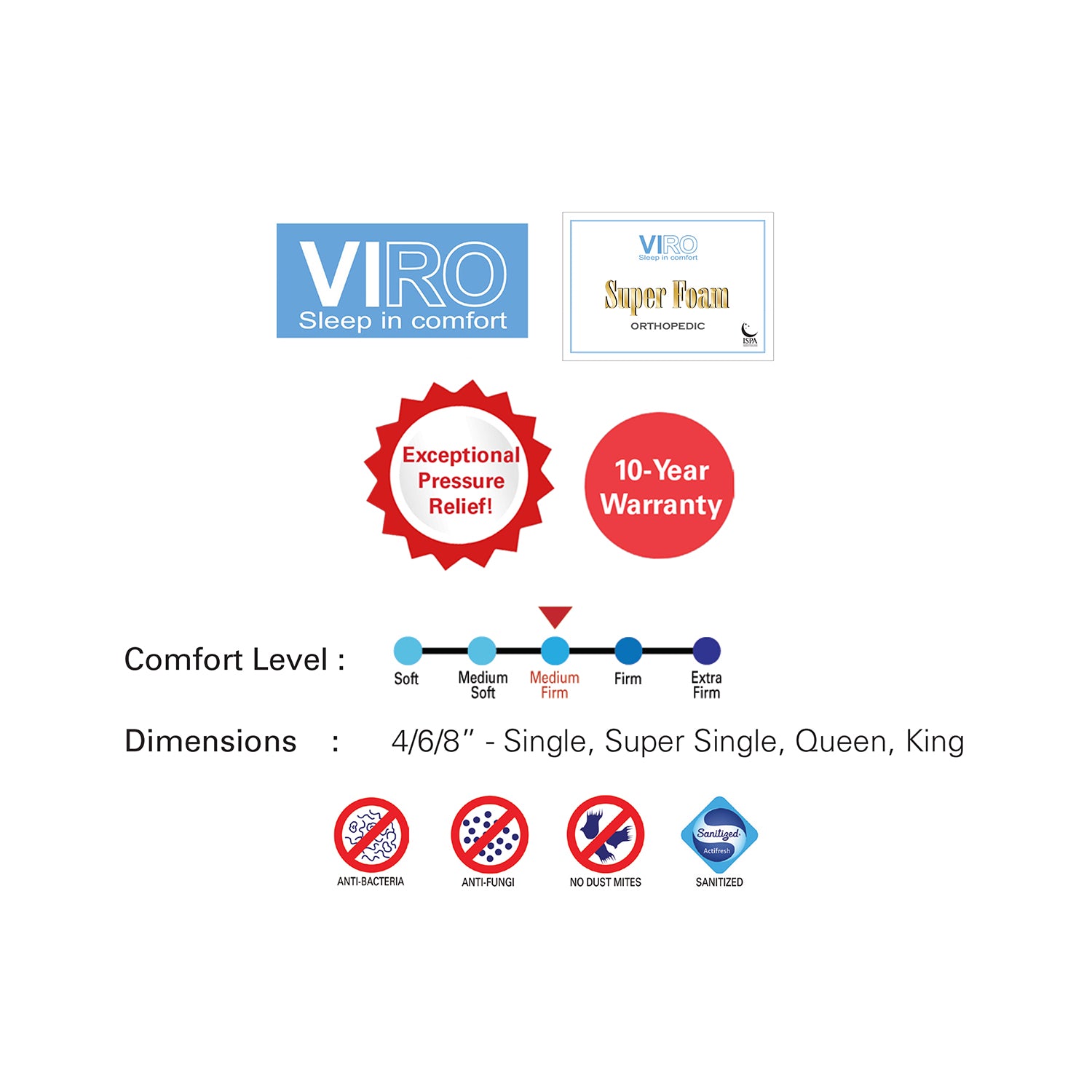 Viro Super Quilted king size foam mattress