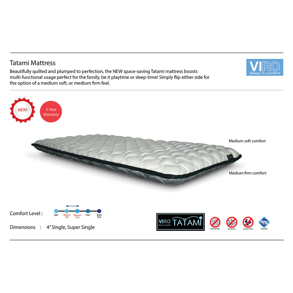 Viro 4" Thick Tatami japanese style floor mattress