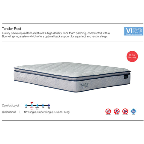 Image of Viro Tender Rest 12" Thick spring foam mattress