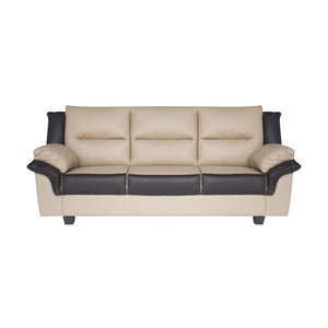 Vivian 1/2/3 Seater Faux Leather Sofa In Beige/ Black-Furnituremart.sg