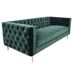 Modern New Design luxury Couch With Brass Legs Plush Green Velvet Sofa For Living Room Furniture
