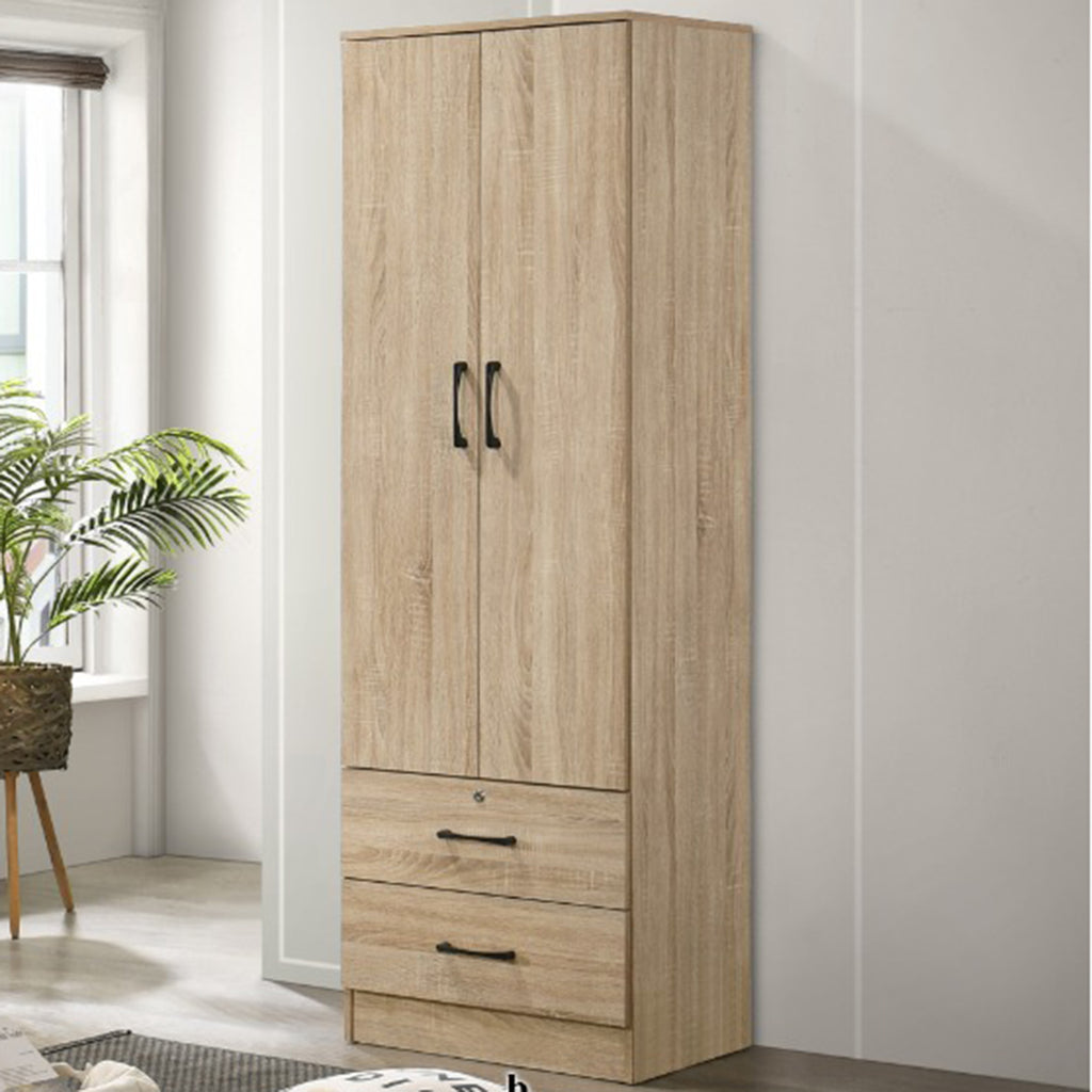 Britain 2 Door With Drawer Wardrobe In Natural