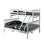Meddy Solid Wood Bunk Bed Frame in White & Walnut with Mattress Option