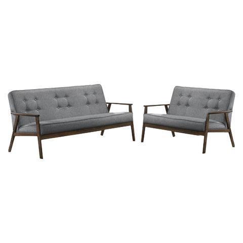 Image of Willa 2/ 3 Seater Fabric Sofa Set In Grey-Sofa-Furnituremart.sg